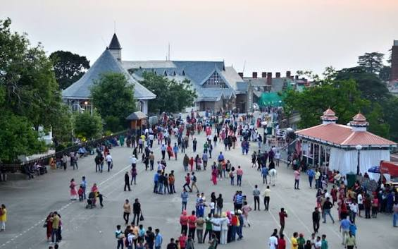 Shimla Mall Road and colonial architecture, Himachal Pradesh